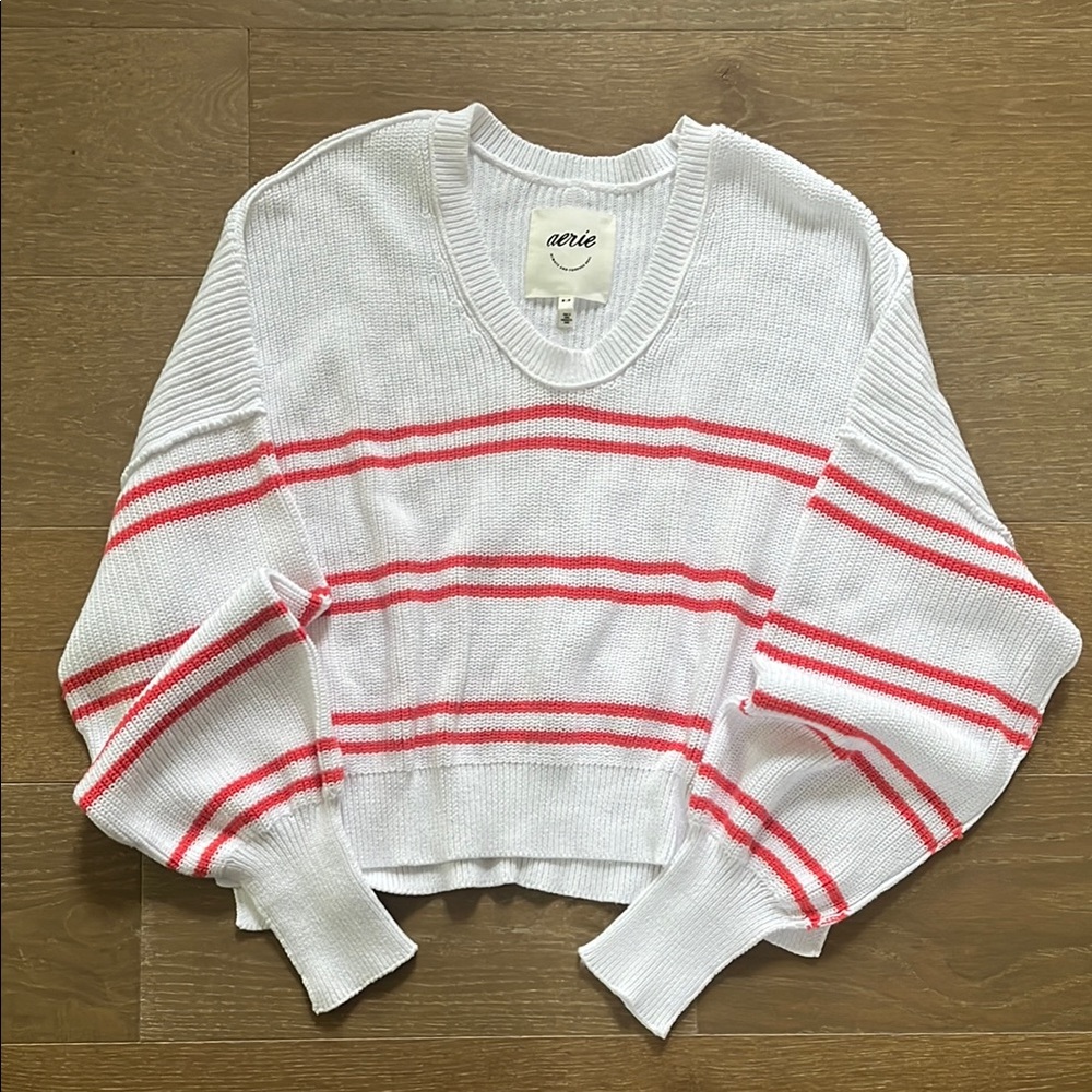 NWT Aerie Oversized Striped Cotton Sweater size medium